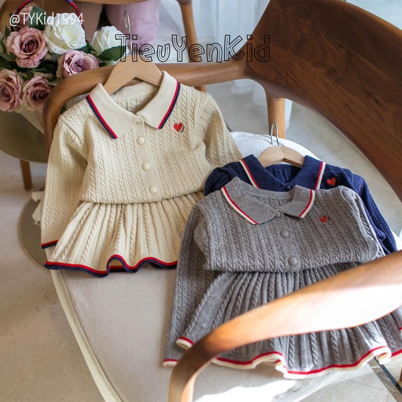 Tiểu Yến KID S1994-Bộ len thu đông bé gái QCCC màu kem