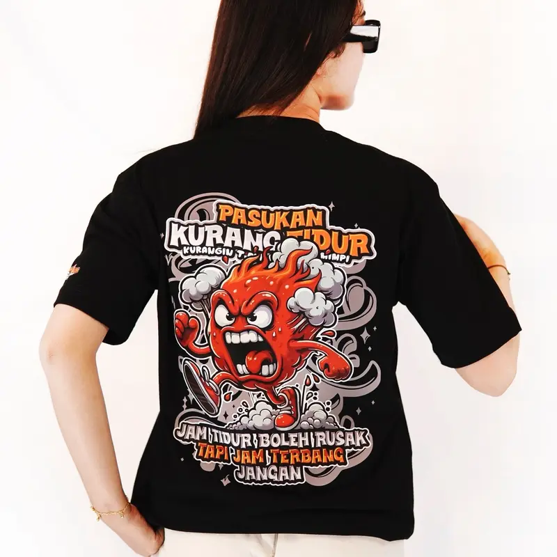 Kaos Pasukan Kurang Tidur Vol 2  Kaos Kata Kata Unisex Cotton Combed 24s Sablon DTF Size S sd XXXL by Markaskaos.id 0
