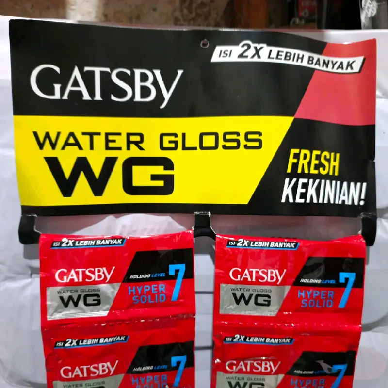 GATSBY Water Gloss Merah Renceng - Per Renceng isi 48 sachet Netto 5g×2 Perawatan Pomade 4