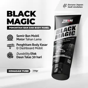 Zerone Black Magic Zerone 100 gr Penghitam Body Motor Trim Restorer Dashboard Body Mobil Kendaraan Car dengan UV Absorber dan Efek Hydrophobic