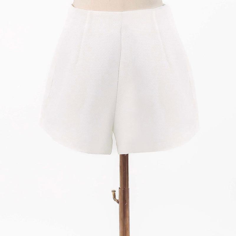 Tessia Tweed Co-ord Shorts in White 0