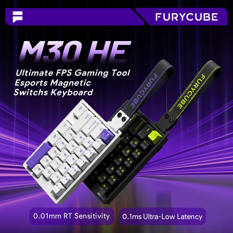 FURYCUBE M30HE&M68HE Rapid Trigger แป้นพิมพ์แม่เหล็ก คีย์บอร์ดกันน้ำ RT0.01 คีย์บอร์ดเกมมิ่งระดับมือ