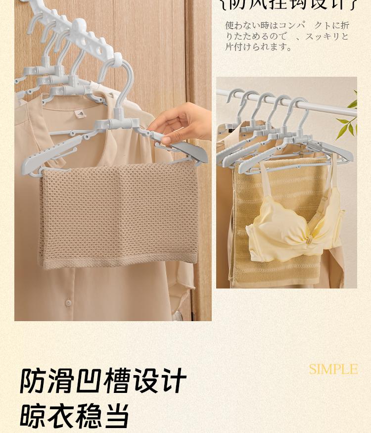 Product Introduction of Bundle of 2 / 3 Imakara Travel foldable Cloth Hanger  Simple and easy to pack hanging clothesrack 3
