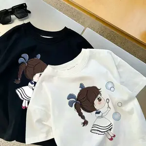 KOREA STYLE Baju Kaos Anak Usia 1-13 tahun motif GIRL BALON Lucu cotton combad 100% real pict - BAJU ANAK OVERSIZE KAOS ANAK KEKINIAN FASHION ANAK bayar ditempat