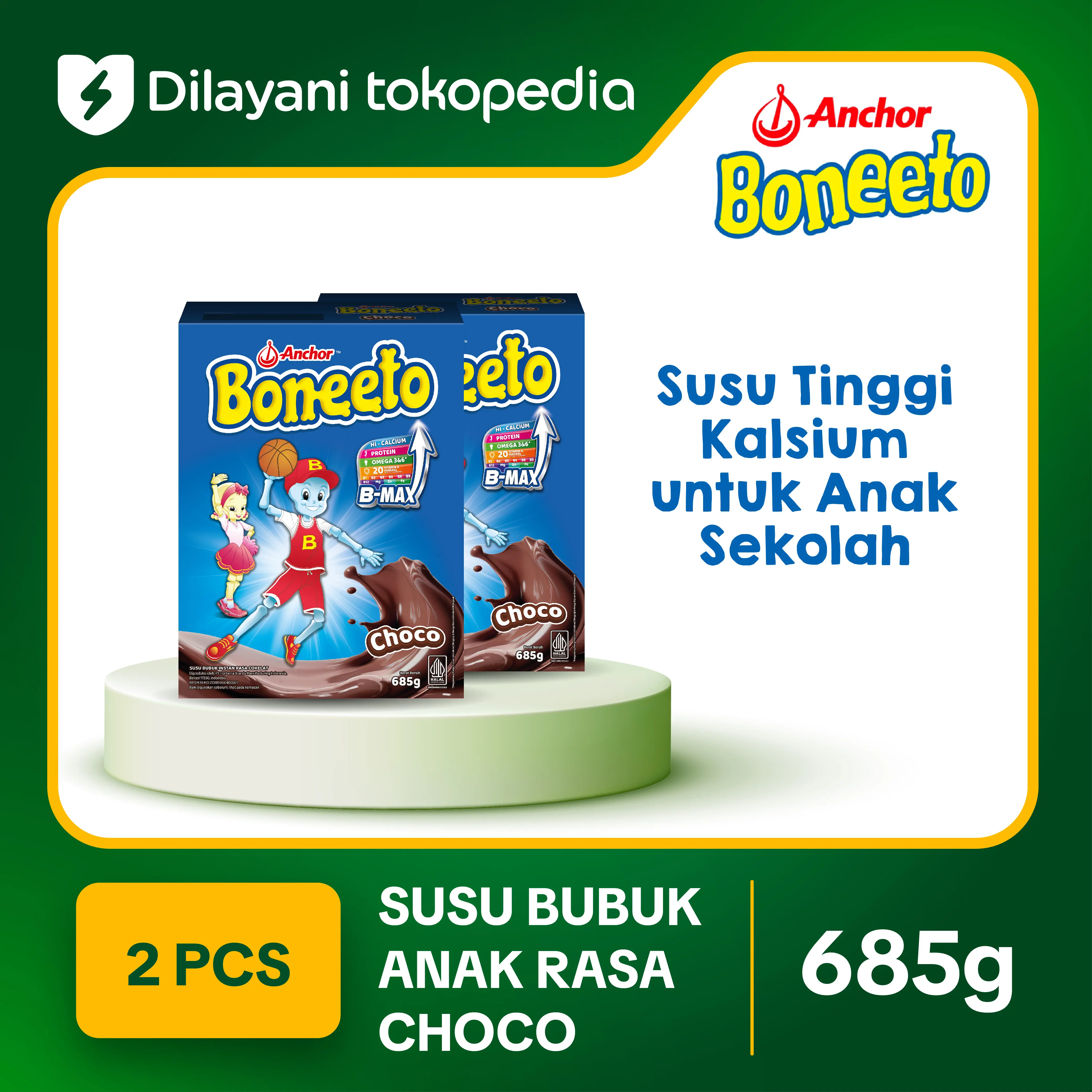 [PROMO 2 PCS] Boneeto Susu Bubuk Coklat 685g - Dukung Daya Pikir dan Tubuh Aktif Anak / Kids Milk Chocolate / Dairy Milk