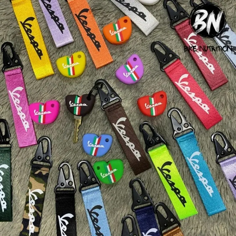 GANTUNGAN KUNCI MOTOR VESPA DAN MOBIL KEYCHAIN MOTOR BAHAN LANYARD NYLON BIKIN KECE DAN STYLISH!!