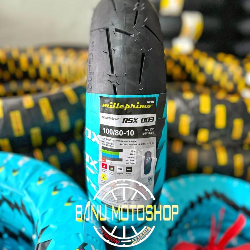 Ban ADX Milleprimo RSX003 100/80-10 Soft Compound Ban Balap MiniGP , Vespa Claasic 0