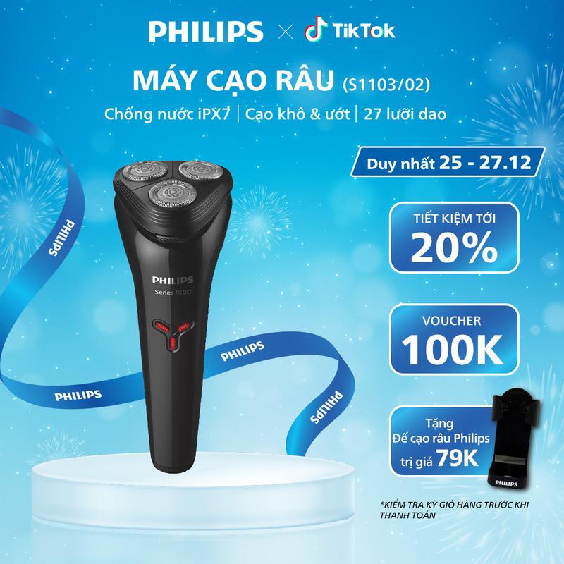 Máy Cạo Râu Du Lịch PHILIPS S1103 02 Cạo Khô và Ướt Cạo Râu Êm Ái Bảo Hành 24 Tháng 