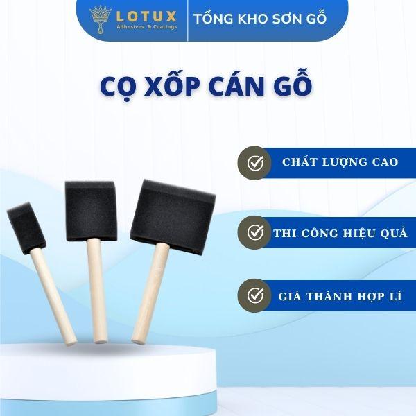 Cọ xốp cán gỗ cho sơn màu lau dụng cụ lau sơn gốc nước cọ chuyên của Sơn Acrylic.