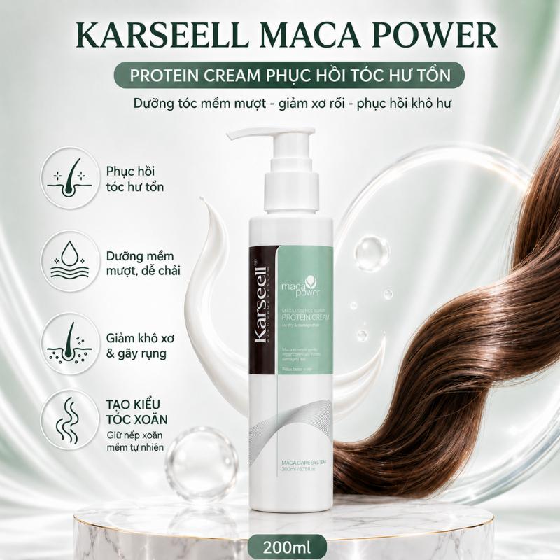 Xả khô giữ nếp tóc uốn xoăn KARSEELL Maca 200ML dưỡng mềm mượt lọn chuẩn salonx1cv1xvx21x10v
