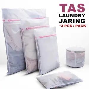 Tas Jaring Laundry Bag 3PCS Zipper Kantong Baju Kotor Laundry Bag Terlaris termurah WD-6