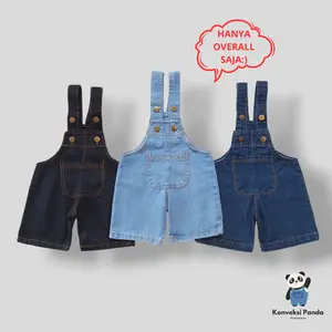 Overall Celana Pendek Jeans Anak Unisex 1-6 Tahun  Denim
