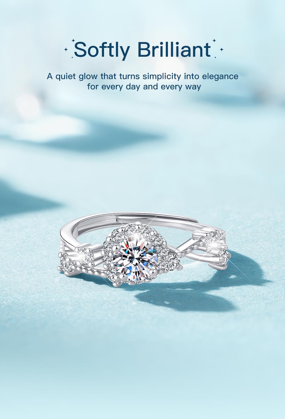 【003Harga telah dibanting, segera di CO】Chard Wake Cincin Wanita Berlian Perhiasan Mewah Fashion Zircon Sertifikat GRA Cincin Cewek Free Size CWR089-Silver