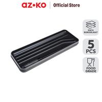 Gambar AZKO Delicia Sedotan Kaca Borosilikat Set 5 pcs Transparan Straw Kaca Sedotan Bening Reusable Straw Sedotan Minum dari AZKO Indonesia Kota Cirebon 1 Tokopedia