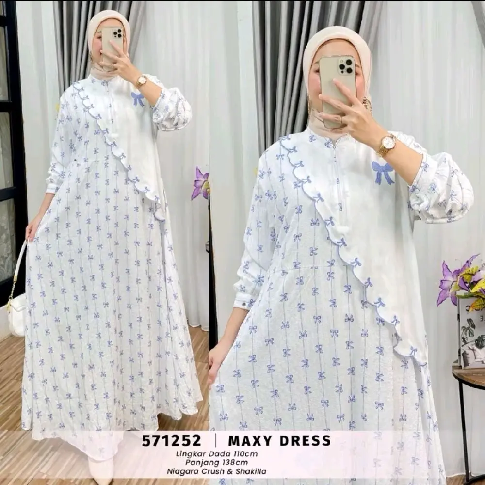 sakura midi dress Casual Baju Wanita Pesta Gaun Dewasa Shakila Mini