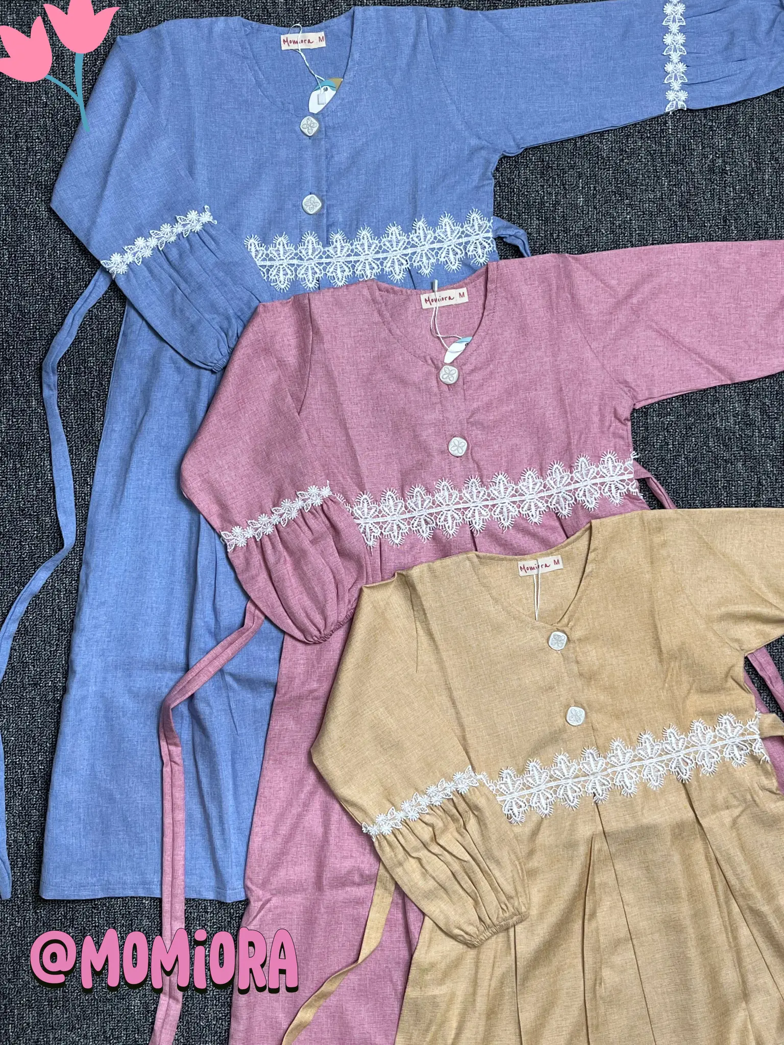 Dress Panjang Calia Anak Perempuan Gamis bahan Katun usia 3-12 tahun