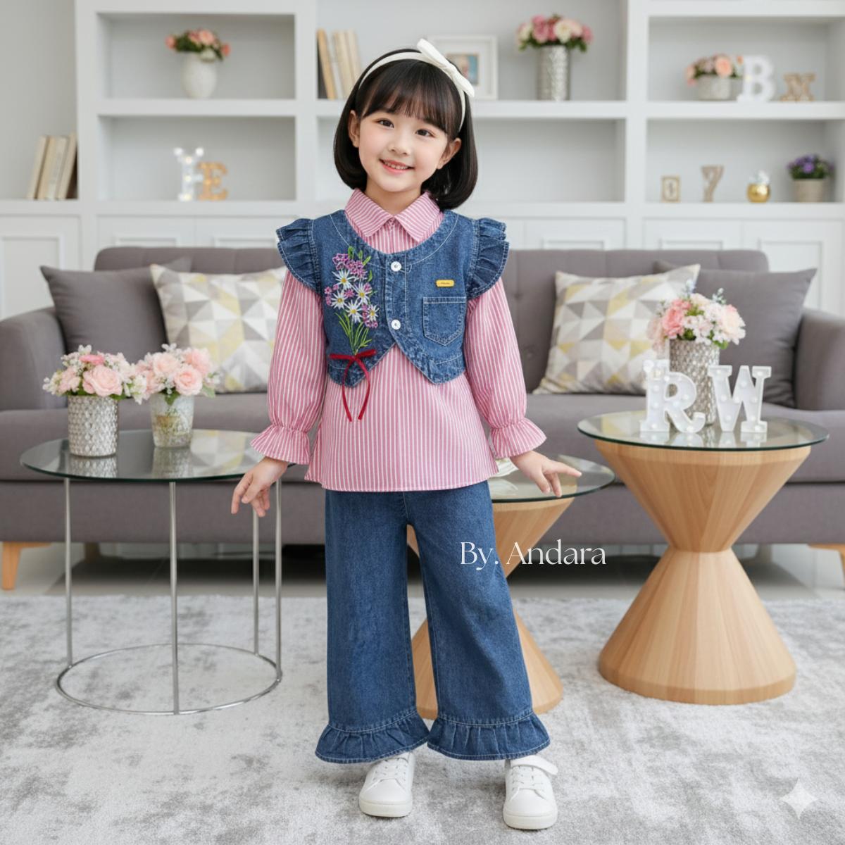 Setelan Nayyara Rompi Salur Lepas Jins Bordir Bunga + Pita merah anak Perempuan Usia 3 - 10 Tahun Model Nayyara Jeans Mix Katun salur Rompi Bordir Bunga Koreans Style Celana Jeans Usia 3 - 10 Tahun Set Bordir Love Model Korean Style terbaru Lebaran 2026 Setelan Nayyara Rompi Salur Lepas Jins Bordir Bunga + Pita merah anak Perempuan Usia 3 - 10 Tahun Model Nayyara Jeans Mix Katun salur Rompi Bordir Bunga Koreans Style Celana Jeans Usia 3 - 10 Tahun Set Bordir Love Model Korean Style terbaru Lebaran 2026