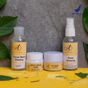 Aileron 1 Paket Jerawat Acne Perawatan Kulit Berjerawat & Kusam Glowing & Healing BPOM Aman Dengan Sulfur Niacinamide Glycerin Panthenol Centella Asiatica Squalane MCT Oil Lemongrass Essential Oil - Berminyak