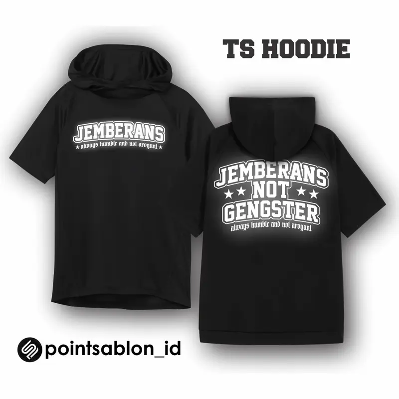 TS HOODIE JEMBERANS NOT GENGSTER SABLON REFLEXTIVE NYALA DISTRO PRIA KATUN 0