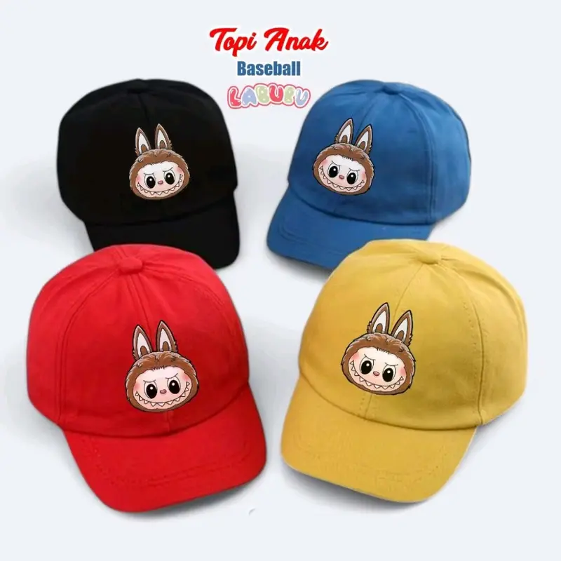 Topi Baseball Anak Gambar Labubu. Topi Labubu Viral Untuk Anak Laki Laki Perempuan Fashion 0