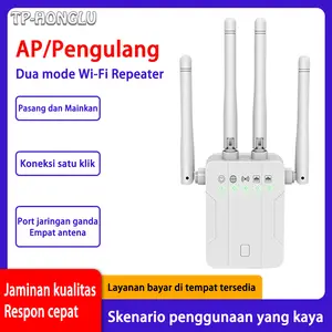 TP-HONGLU,Penguat sinyal jaringan rilis terbaru tahun 2025,pengalihan bebas mode ganda AP/relai,repeater yang dilengkapi dengan dua port jaringan dan empat antena eksternal,sinyal kuat,jangkauan menembus dinding,koneksi stabil,dan pengoperasian mudah