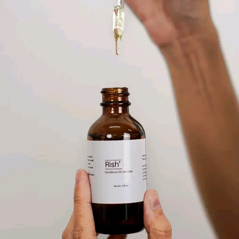 SPESIAL PROMO BIG SALE!! Rish' Minyak Kemiri Murni 60ml Asli Original Penumbuh Rambut Rontok Penebal Dan Penghitam Perawatan Alis Brewok Treatment Kering Ketombe Menumbuhkan 0
