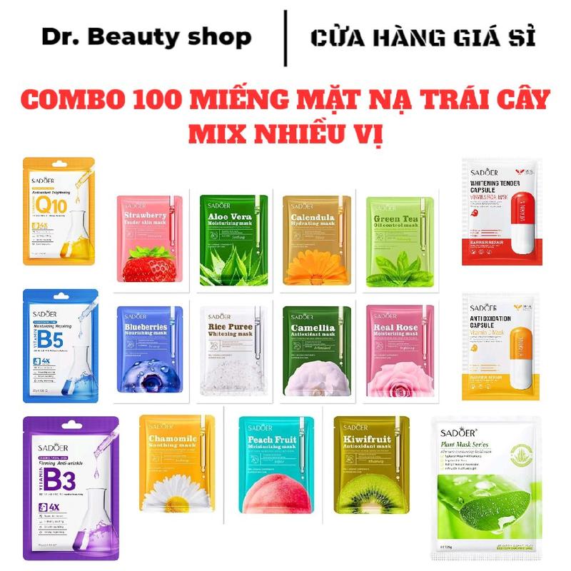 Combo 100 Miếng Mặt nạ dưỡng da tinh chất serum HA 10%. VitaminC 16% Skincare Cosmetics Làm Đẹp Da Dưỡng Ẩm Da