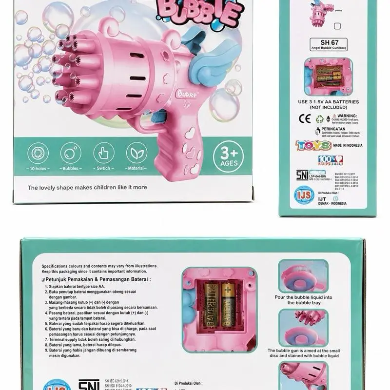 Mainan bubble gun elektrik (Electric bubble machine) Anak Hadiah Plastik Baterai