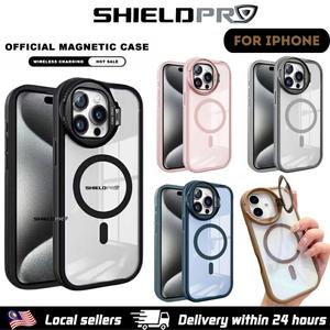 Compatible phone case for iPhone 16 Pro Max 15 Plus 14 13 12 11 Anti-drop magnetic hard cover casing shockproof cover case with camera protection