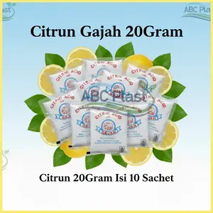 [saset mini 20g isi 10] SITRUN/ CITRUN Cap Gajah, Citrid Acid/ Asam Sitrat/ Citrun/ Pemutih/ Pembersih