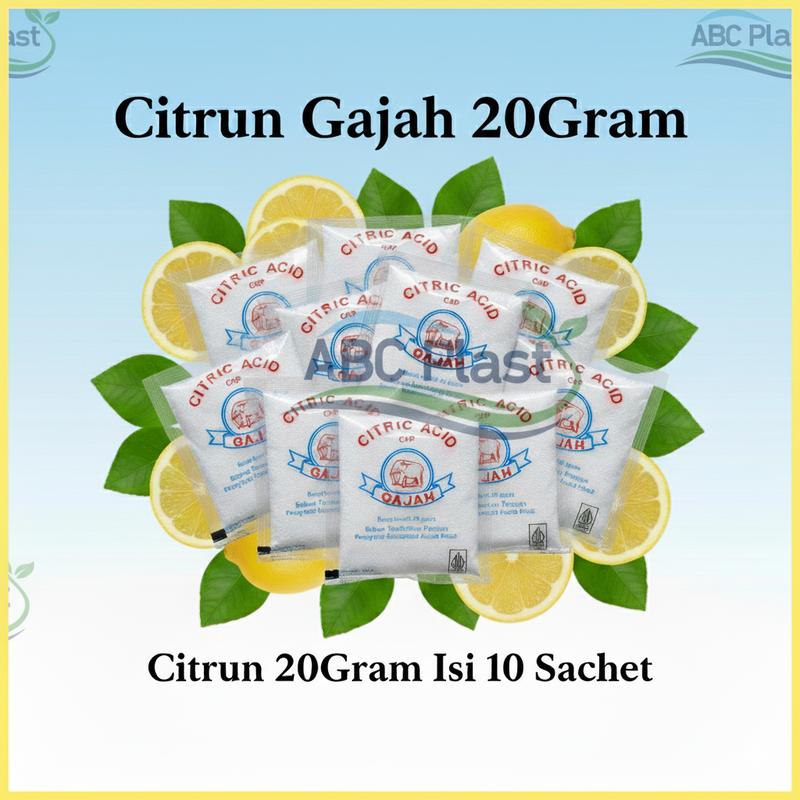 [saset mini 20g isi 10] SITRUN/ CITRUN Cap Gajah, Citrid Acid/ Asam ...