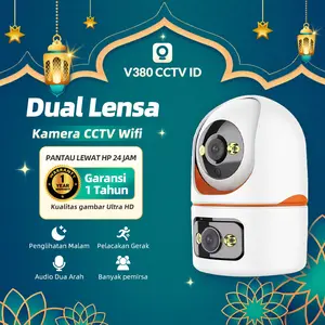 Franwell V380 BQ8 Indoor CCTV Pengawas Rumah Kamera Dual Lensa Ganda Dual Lens HD 1080P Wireless WiFi PTZ Camera Pantau Jarak Jauh Audio Dua Arah Motion Track Penglihatan Malam