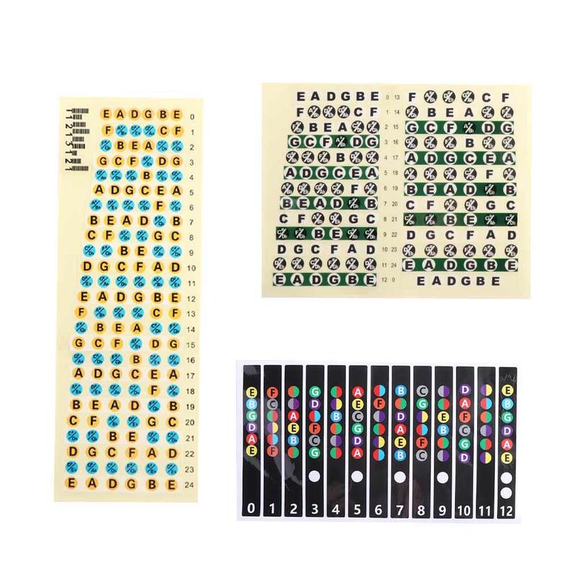 BEHUO Musical Instrument Guitar Accessories Beginner Electric Guitar Musical Scale Fingerboard Stickers Guitar Note Sticker Guitar Scales Stickers Fretboard Sticker Guitar Chord Stickers 1