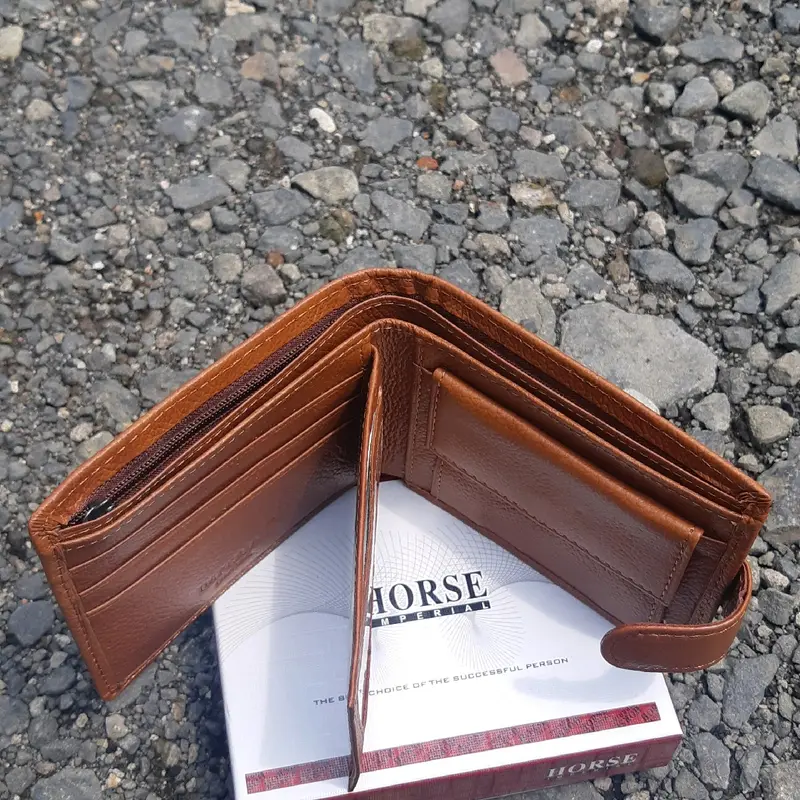 Dompet Pria Kulit Asli Imperial Horse Model Kancing Standar Kartu Uang 1