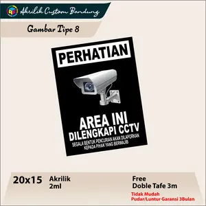 Akrilik cctv tipe 8  Acrylic Transparant Sticker Miror Anti Air Anti Luntur Signage