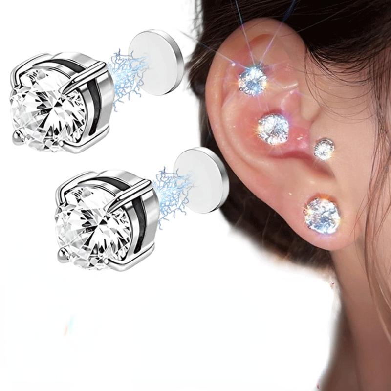 Bông Tai Đinh Tán Từ Tính Thời Trang, Nam Châm Sáng Bóng, Khuyên Tai Đinh Tán, Kẹp Tai, Bông Tai Không Xỏ Khuyên, Phụ Kiện Trang Sức