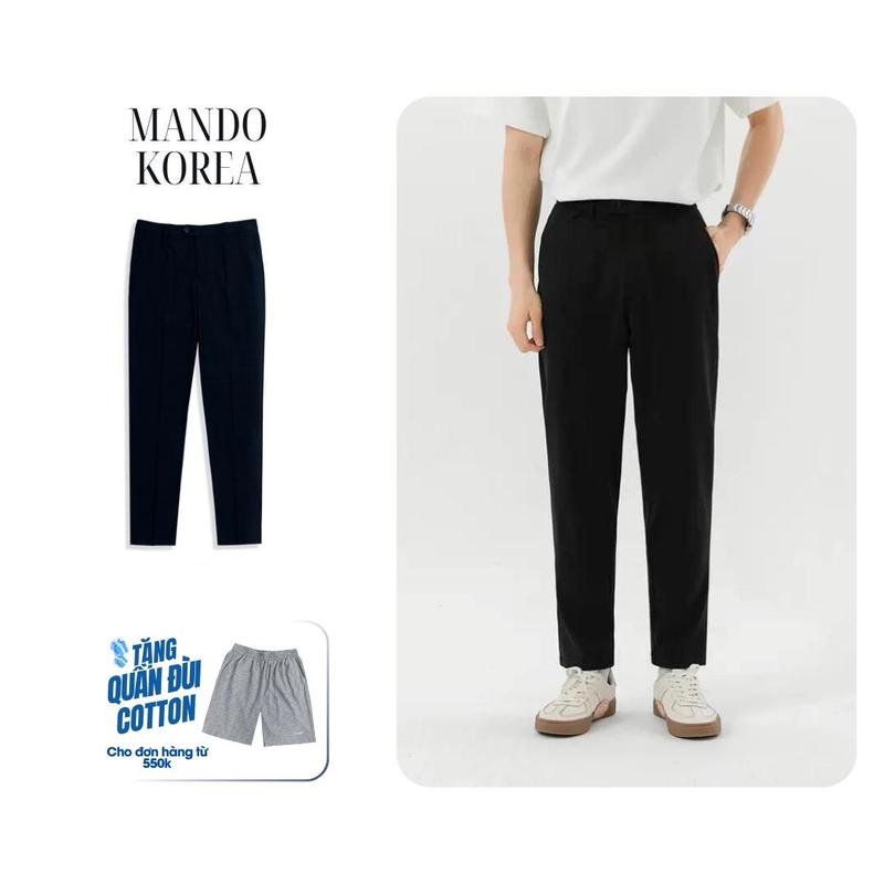  TRS009 Quần Tây Âu Nam MANDO Menswear Ống Côn Công Sở 2 Màu Đen Be Form Đứng Kiểu Dáng Basic Lịch Lãm Trẻ Trung Hàn Quốc QKN020 
