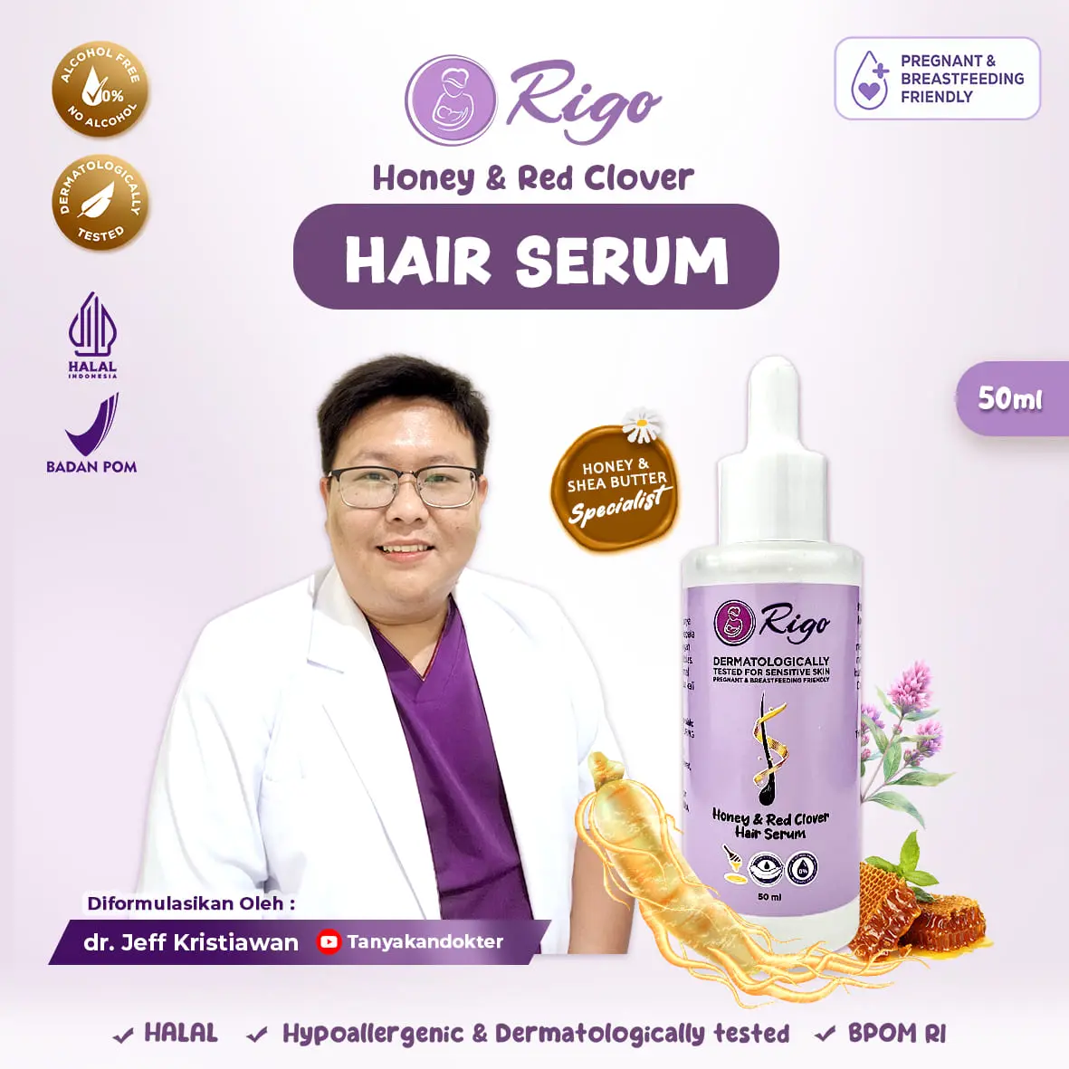 Rigo Honey & Red Clover Hair Serum