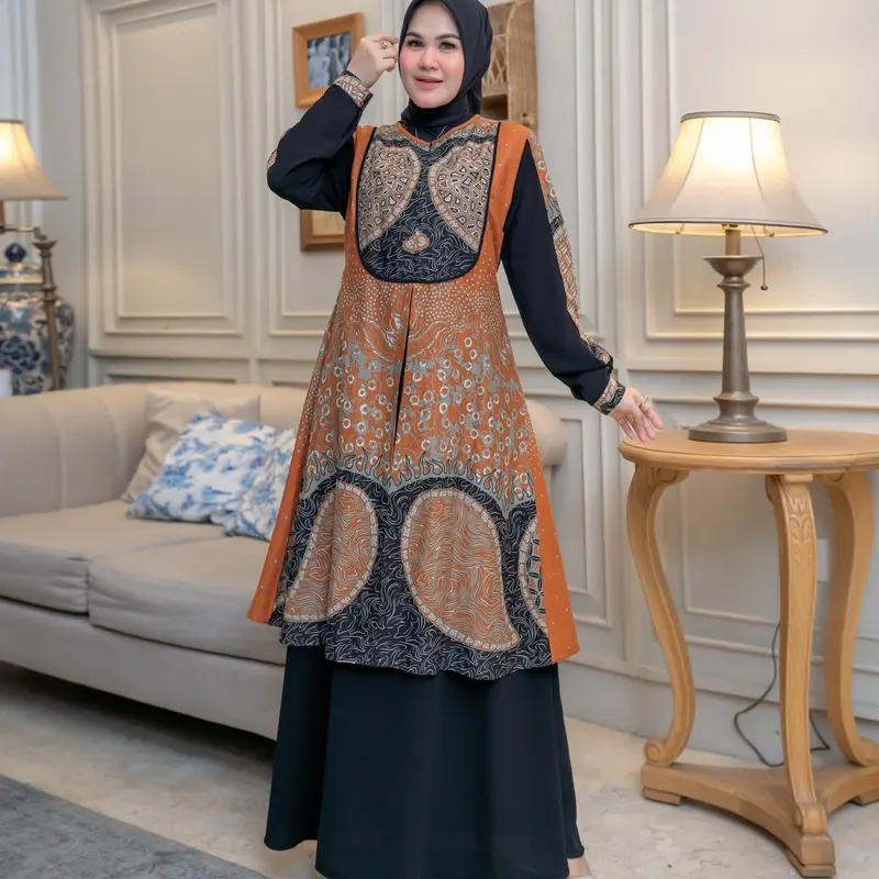 Gamis Batik Kekinian Cantik Gamis Batik Wanita Busui Terbaru Gamis Gamis Pesta 3