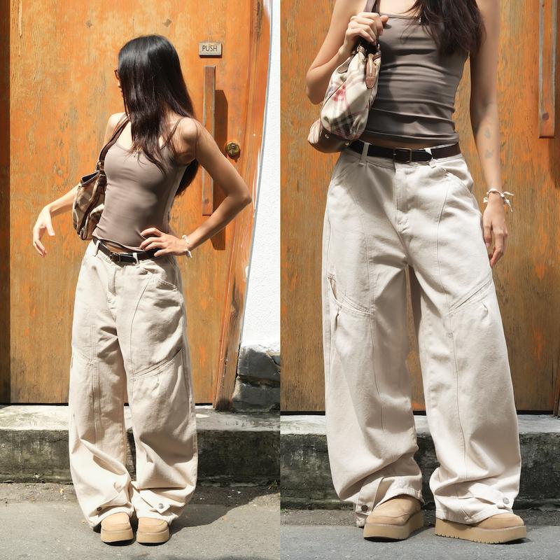 Quần Kaki Sớ Jeans Nam Nữ Reetro Eren Pants Ống Suông 6 Túi Đứng Form