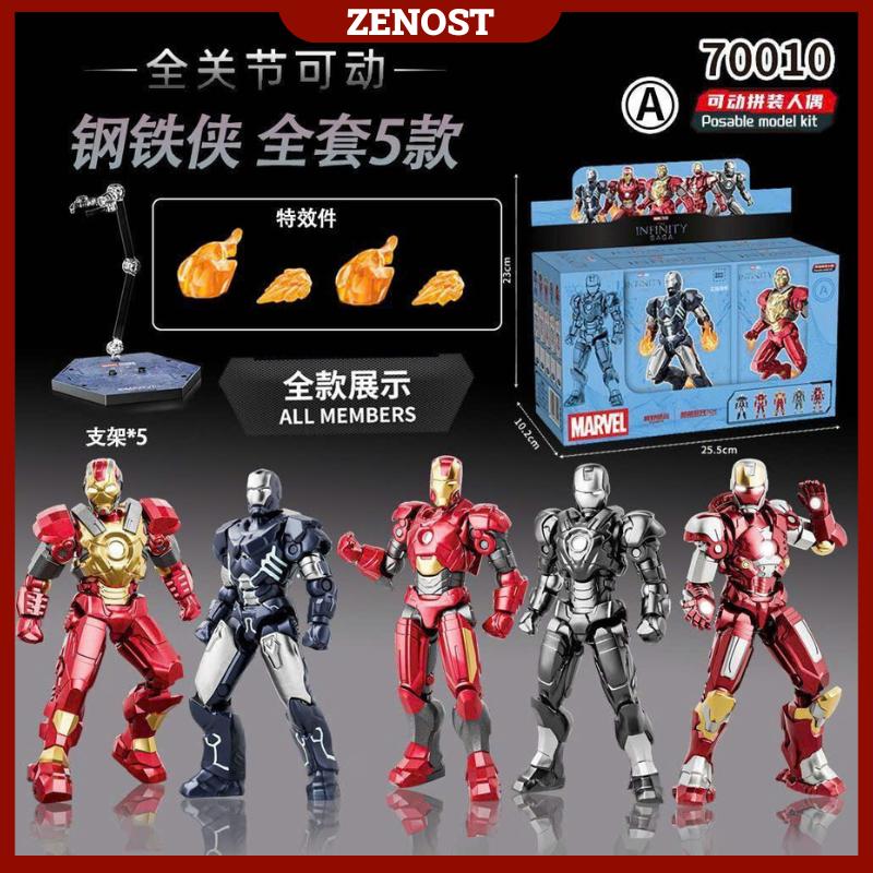 Combo 5 Iron Man Mô hình lắp ráp nhân vật bộ giáp người sắt Marvel MK17 đầy đủ phụ kiện MK22 Zenost