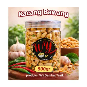Kacang Bawang Premium 500 gr Kacang Besar + Toples