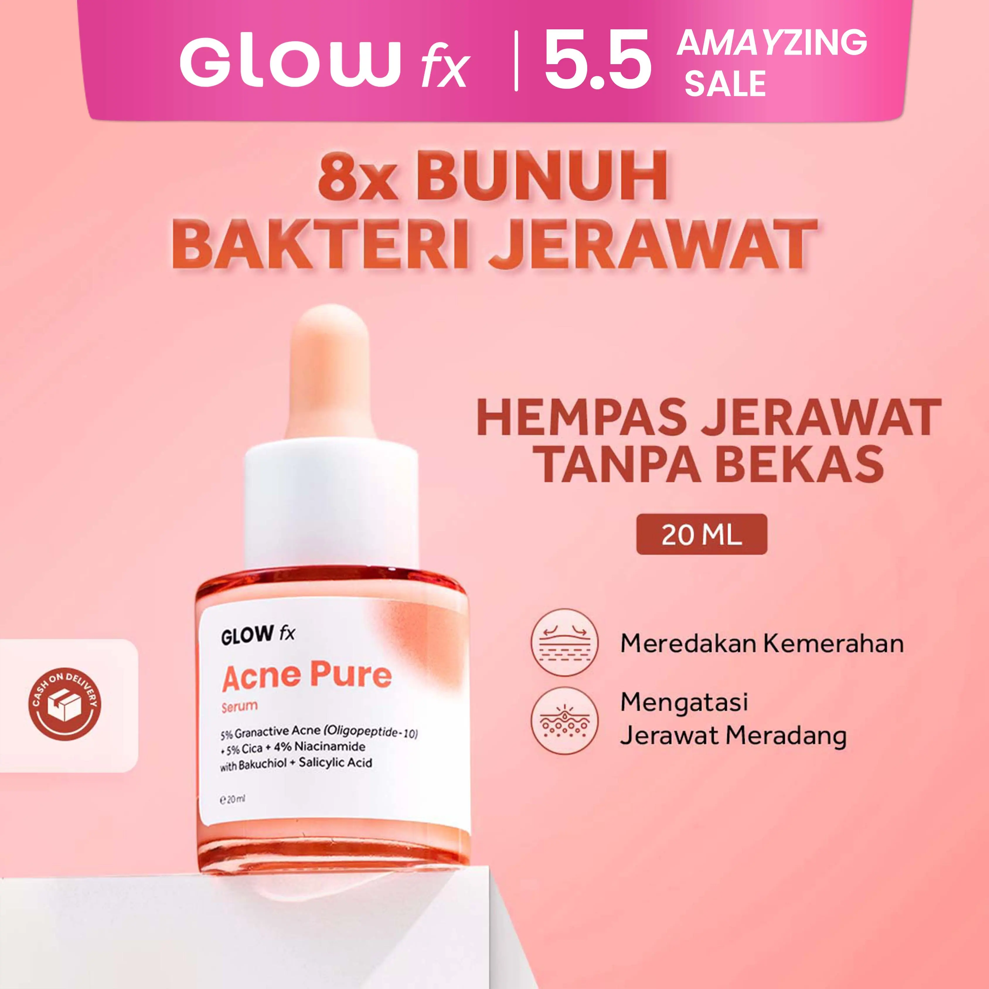 [LIVE] GLOW FX Acne Pure Serum - Serum Untuk Jerawat Meradang
