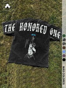 Playera unisex de algodón 100% con estampado de letras, corte regular, moda callejera casual de manga corta para uso diario, ropa de verano unisex