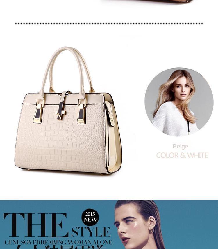 Product Introduction of Women's bag 2023 new spring and summer patent leather light-faced styling bag shoulder messenger bag Japanese and Korean version of the crocodile handbag 11