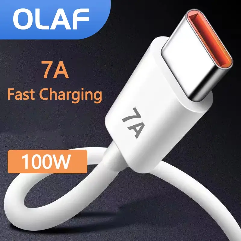 Cáp Type C sạc siêu nhanh, 7A 100W, dành cho Huawei P40, P30, Mate 40, USB sạc nhanh, Dây dữ liệu, dành cho Xiaomi Mi 12 Pro, Oneplus, Redmi Phone Phụ Kiện 0