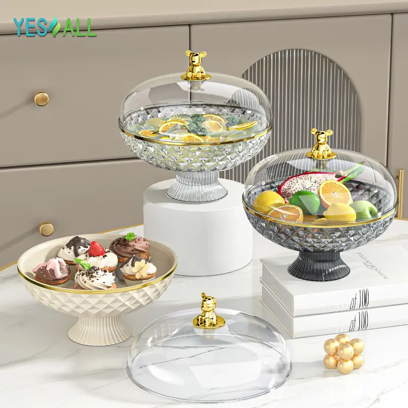 YESALL Keranjang Buah - Tudung Saji Nampan Mangkok Aesthetic Nampan Aesthetic Tudung Saji Estetik Tempat Buah Wadah Saji Piring Buah Rak Buah Kitchenware 6