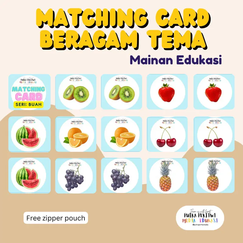 MATCHING CARD Memori Game seri Buah (Fruit) Cowok Cewek Game
