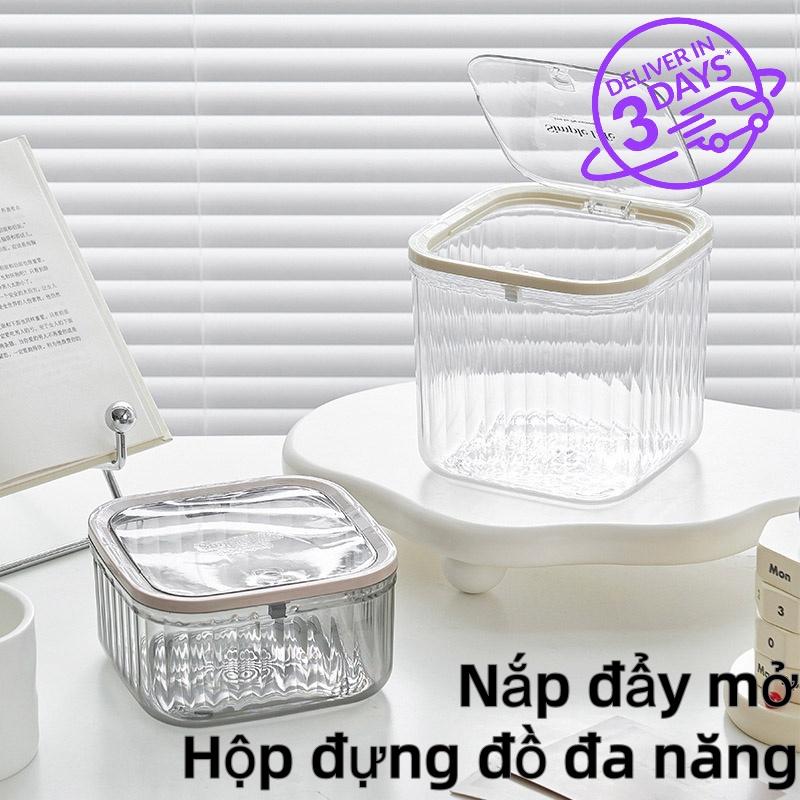 Thùng Rác Để Bàn Mini, Loại Nhấn, Trong Suốt, Thẩm Mỹ, Giỏ Đựng Giấy Để Bàn Thích Hợp Cho Hộ Gia Đình, Phòng Ngủ, Đầu Giường, Thùng Rác Nhỏ Giao Hàng Địa Phương Tại Việt Nam