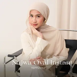 YEPPUSHOP - Najwa Oval Instant | Hijab Instant Gaya Melayu Elegan Dengan Klip Include Inner Tieback